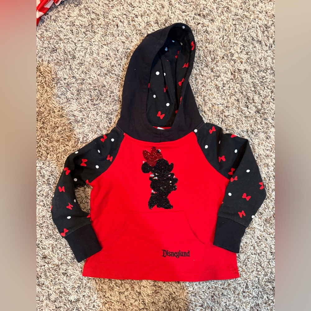 Disney Kids Minnie Mouse Red and Black Hoodie